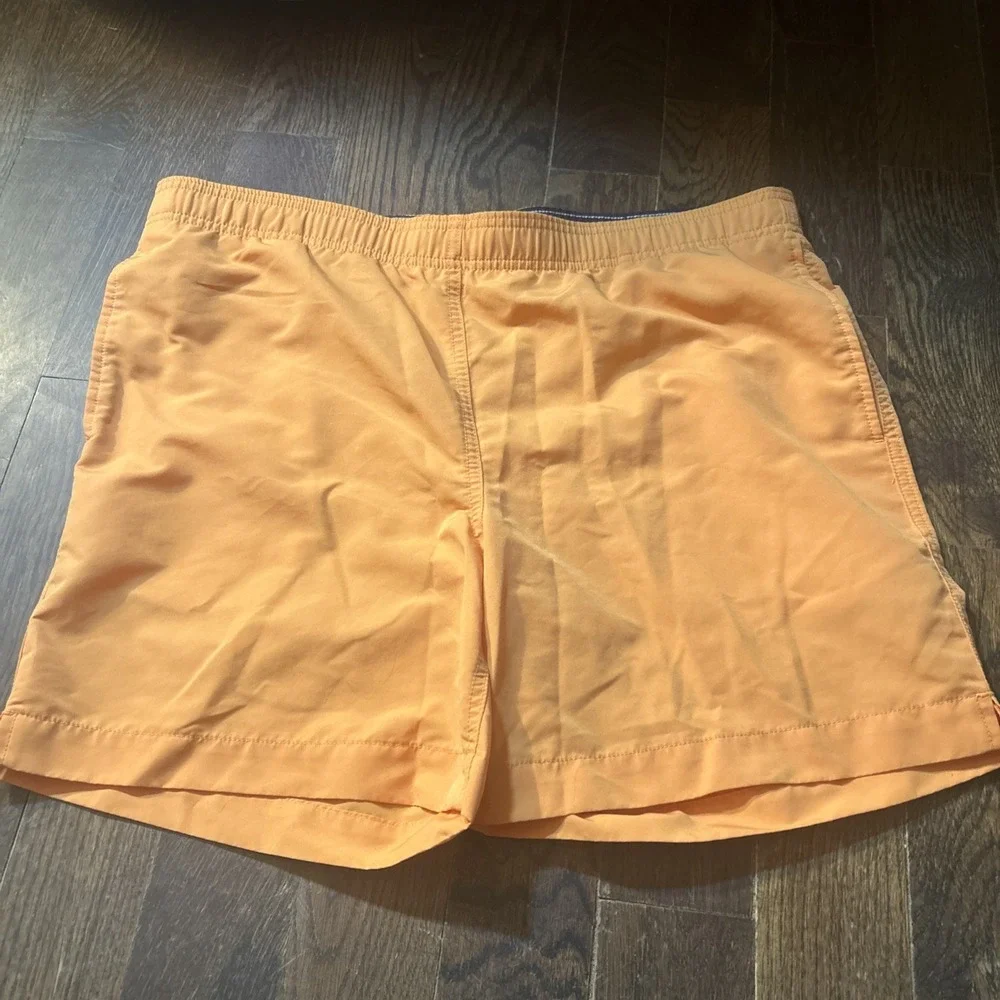 Lands End Mens Swim Trunks Orange Mesh Lined Pockets Size Medium 32 34 Casual